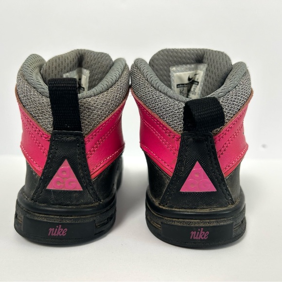 Nike Woodside 2 High Baby Toddler Boot Shoe Leather Rain Pink Gray Girl's Size 6 - Picture 7 of 11